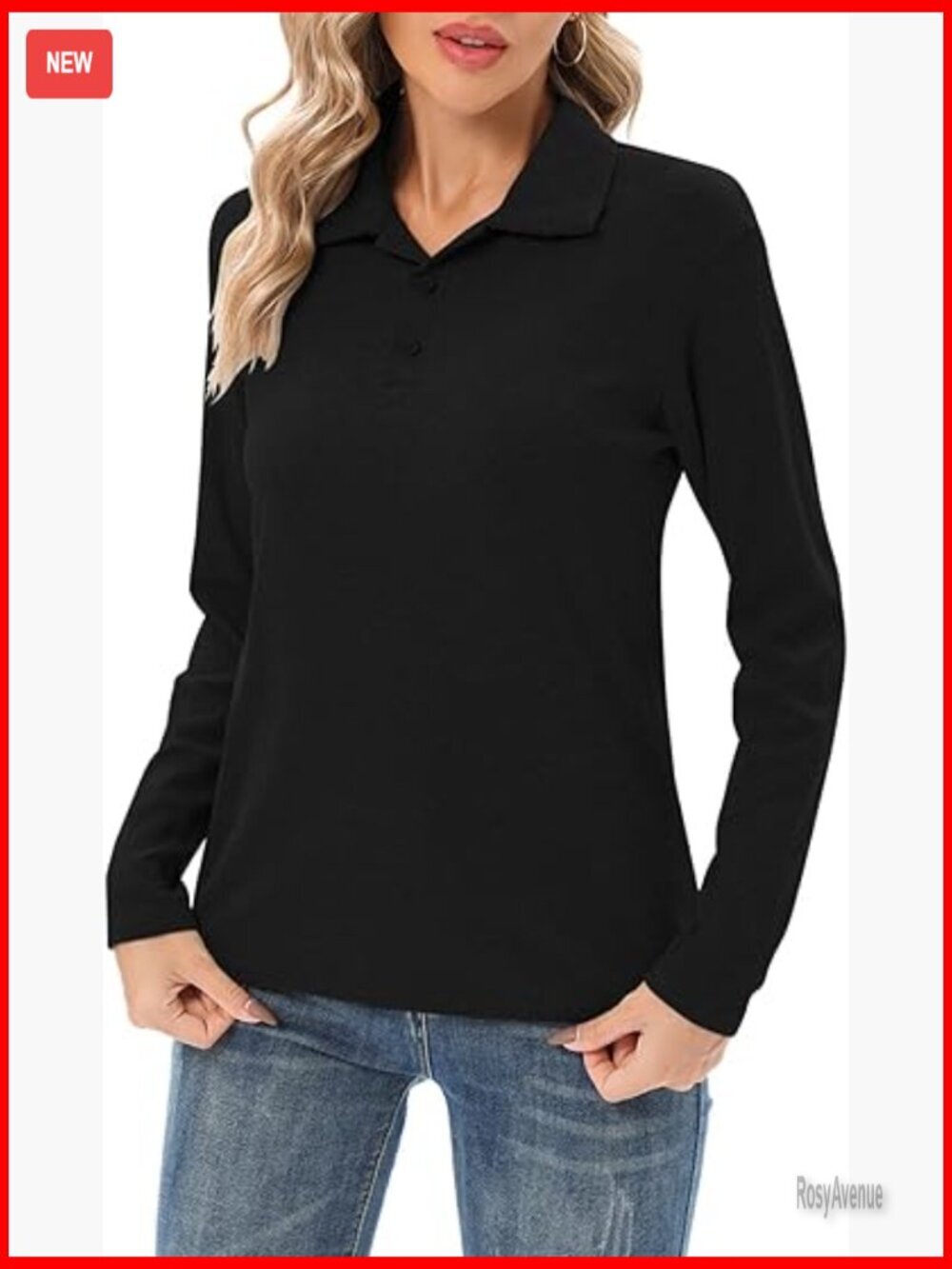 Women's Button Polo Shirt Short Sleeve Ribbed Stretchy Slim Fit T-Shirt Top
